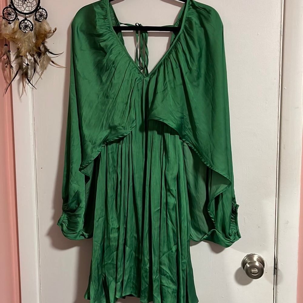 Green flowy dress